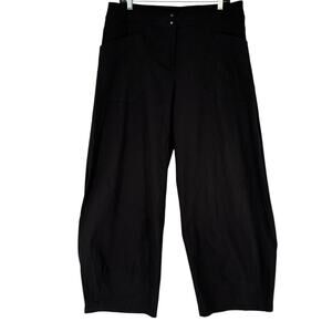 Babette SF Barrel Pants Medium Minimalist Textured Stretch Black Lagenlook